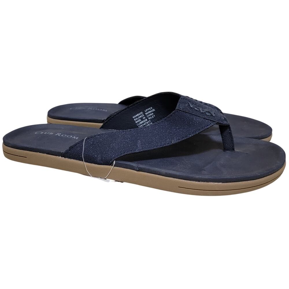 Club Room Men Riley Summer Beach Pool Flip Flop Sandals Size US 13M Navy Blue